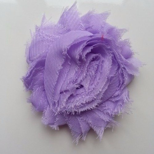 Fleur tissu chabby   65mm mauve