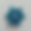 4 cm fleur tissu bleu turquoise  pétales pointus 