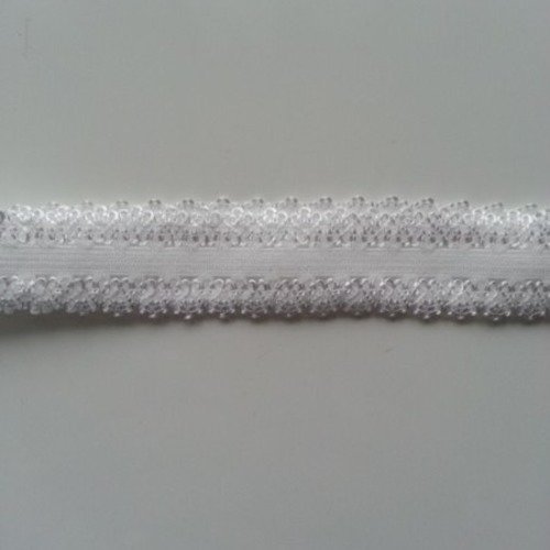 Bandeau elastique dentellé blanc
