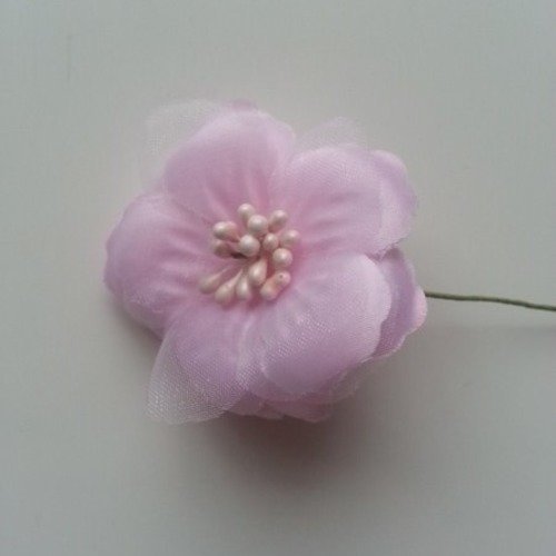 Fleur artificielle sur tige 50mm rose
