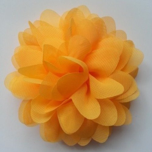 Fleur en mousseline jaune 10cm