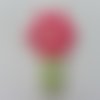 Cabochon plat en résine fleur rose 29*50mm