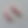 Lot de 2 tiges tortillon recouverte de  perles de mousse rose  longueur 10cm