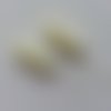 Lot de 2 tiges tortillon recouverte de  perles de mousse ivoire  longueur 10cm