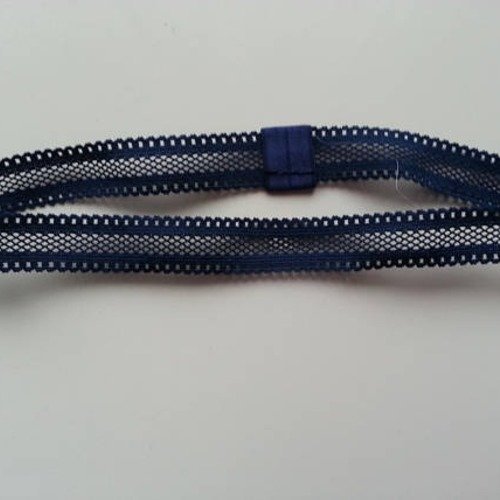 Bandeau cheveux  elastique extensible ajouré  de couleur bleu marine