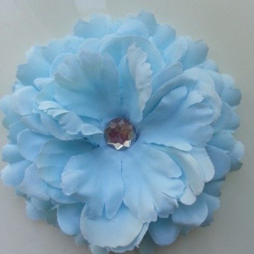 Grande fleur en tissu 11cm bleu ciel 