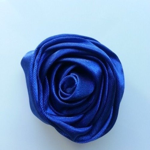 Fleur en satin bleu royal 50mm