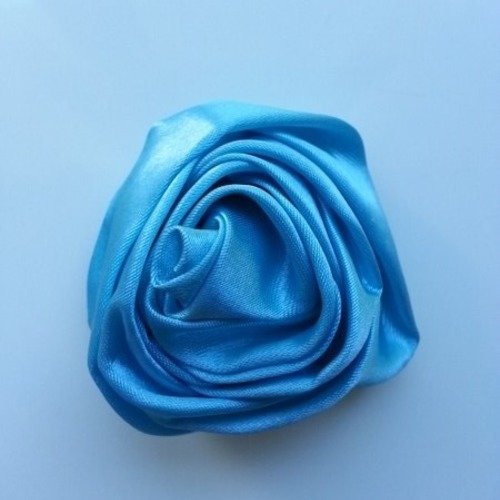 Fleur en satin bleu  50mm