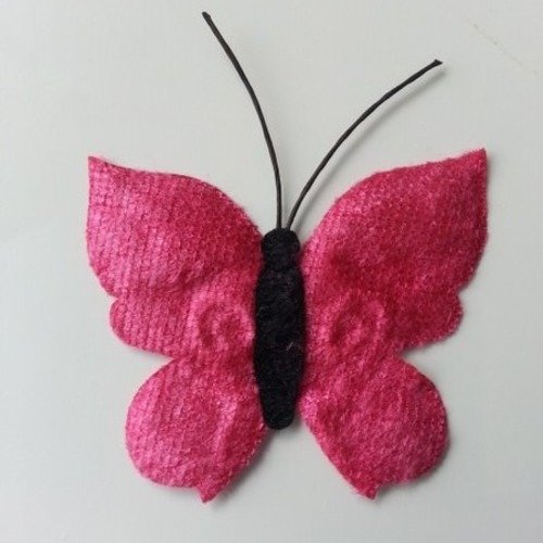 Papillon en tissu rose fuchsia  50mm