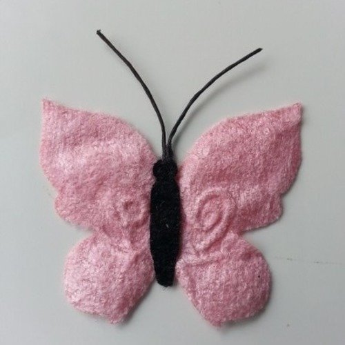 Papillon en tissu rose 50mm