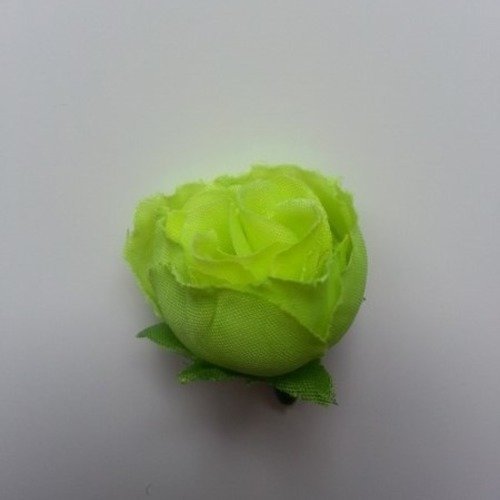 Fleur en tissu vert 30mm