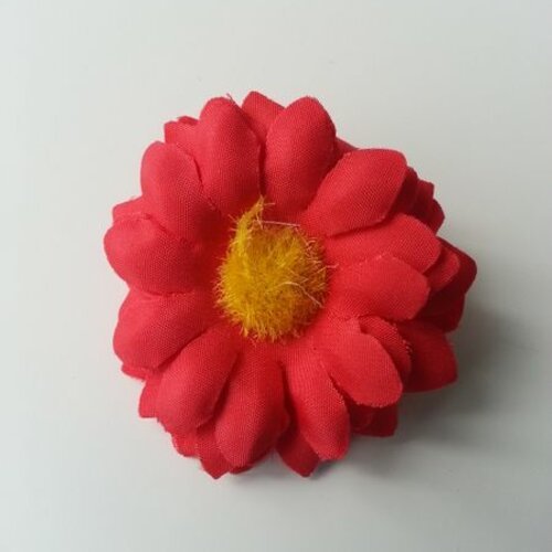 Fleur marguerite artificielle en tissu 45mm rouge