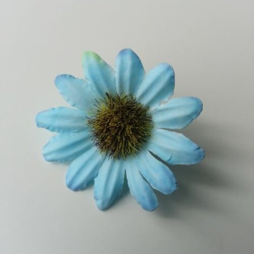 Fleur marguerite artificielle en tissu 45mm bleu ciel