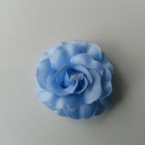 Fleur en tissu bleu de 45mm