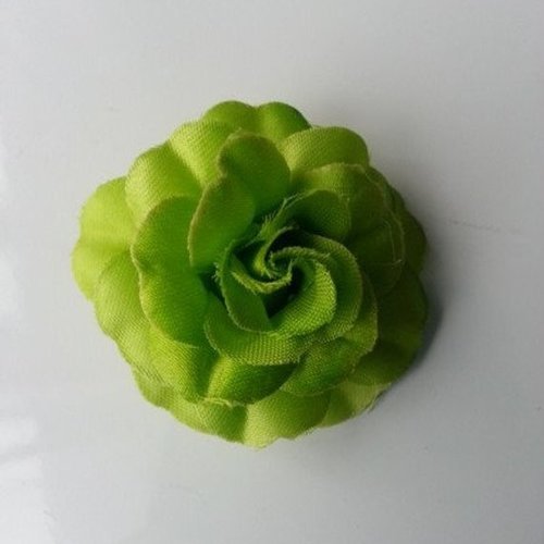 Fleur en tissu vert de 45mm