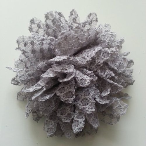 Fleur gauffrée gris 85mm