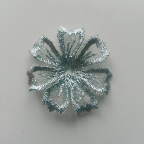 Fleur en dentelle irisé 35mm vert pastel