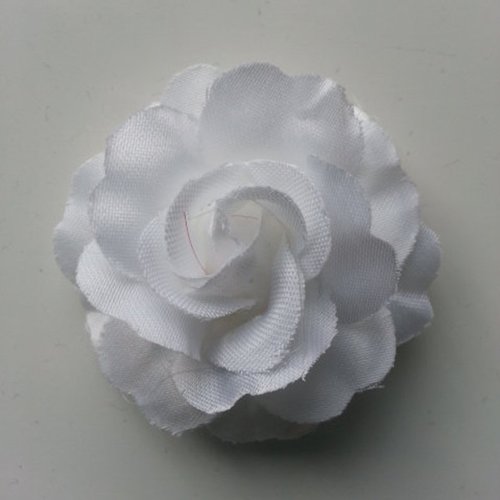 Fleur en tissu blanc de 45mm