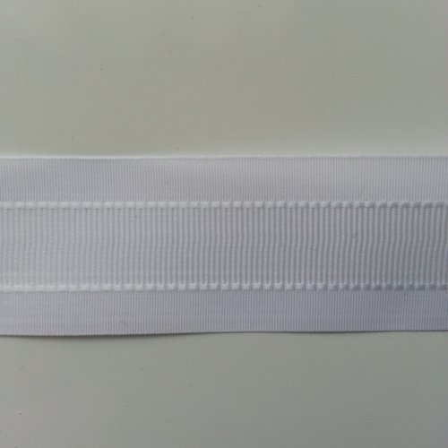 Un mètre de ruban polyester blanc   25mm