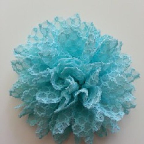 Fleur gauffrée bleu 85mm