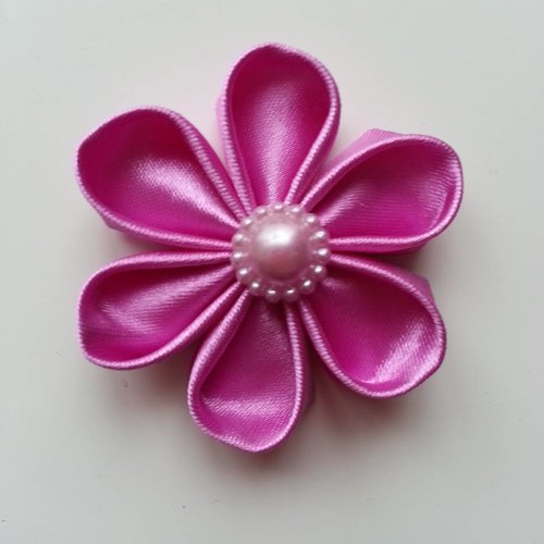 Fleur de satin mauve / rose 5 cm 