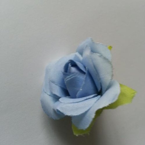 Rose  artificielle en tissu de 35mm bleu