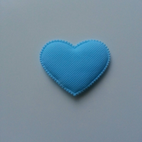 Coeur moyen  en feutre rembourré  épaisseur 1mm  32*32mm bleu