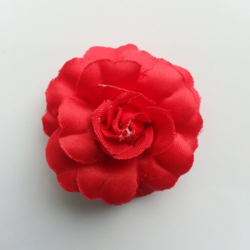 Fleur en tissu rouge de 45mm