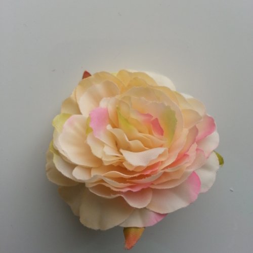 Fleur artificielle en tissu de 60mm peche et rose 