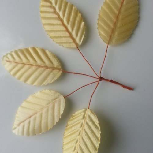 5 feuilles artificielles 30 x 50mm jaune