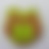 Hibou chouette   en mousse autocollante vert et marron 42*58mm 