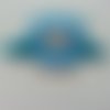 Chouette /hibou en feutrine bleu   90*70 mm 