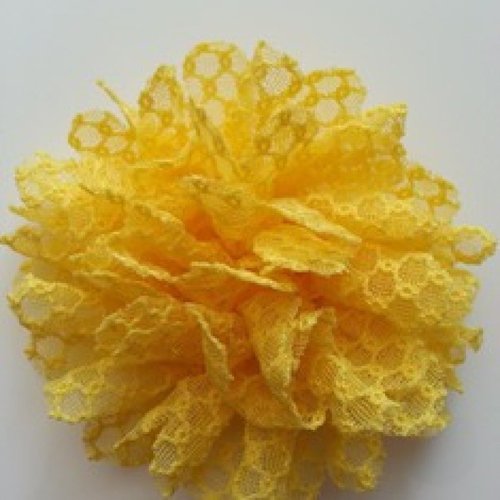 Fleur gauffrée jaune 85mm