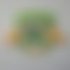 Chouette /hibou en feutrine vert et beige   90*70 mm 