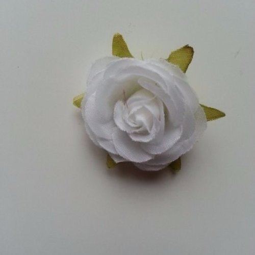 Rose en tissu blanc 40mm