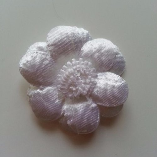 Fleur en tissu blanche 45mm