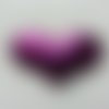 Applique coeur pailleté 60*45mm violet 