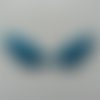 Applique ailes d'ange en tisu pailleté  65*35mm bleu turquoise