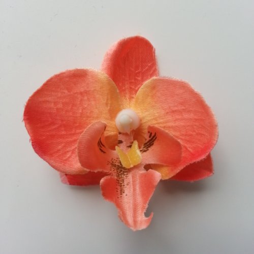 Fleur artificielle orchidée peche 50mm
