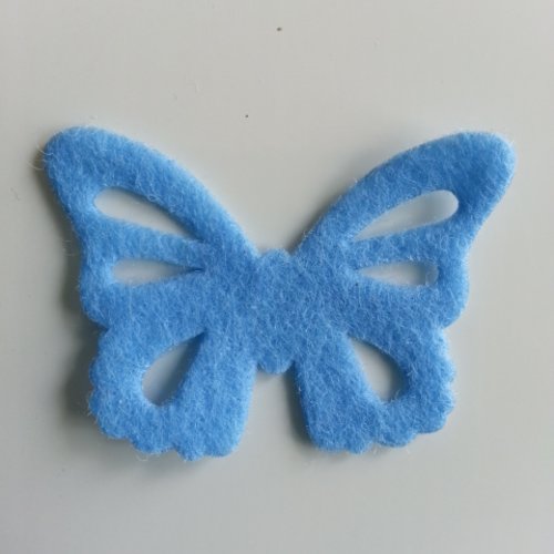 Papillon en feutrine 45*32mm bleu ciel
