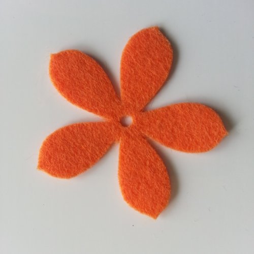 Fleur en feutrine 45mm orange