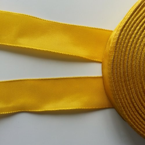 1 metre de ruban  polyester jaune moutarde  25 mm