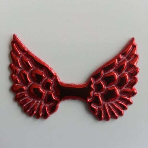 Applique ailes d'ange en tissu brillant 50*30mm rouge