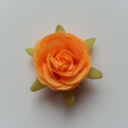 Rose en tissu orange 40mm