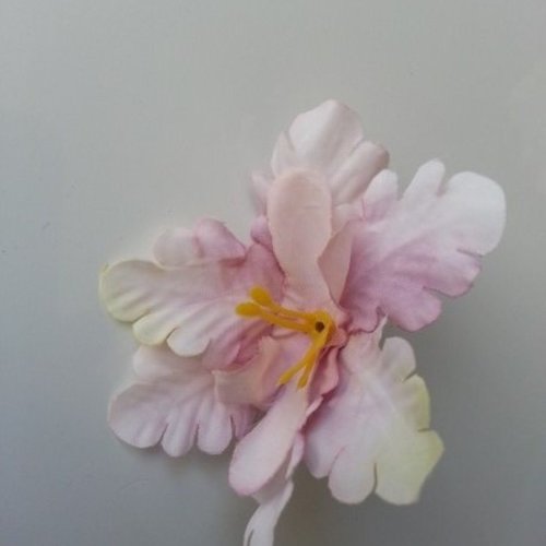 Fleur orchidée  artificielle en tissu vieux rose 60mm