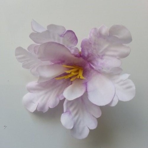 Fleur orchidée  artificielle en tissu parme 60mm