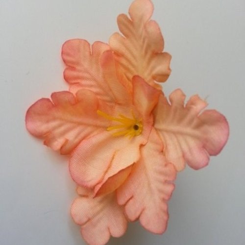 Fleur orchidée  artificielle en tissu orange 60mm