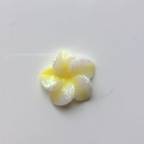 Fleur en résine 20mm jaune et blanche