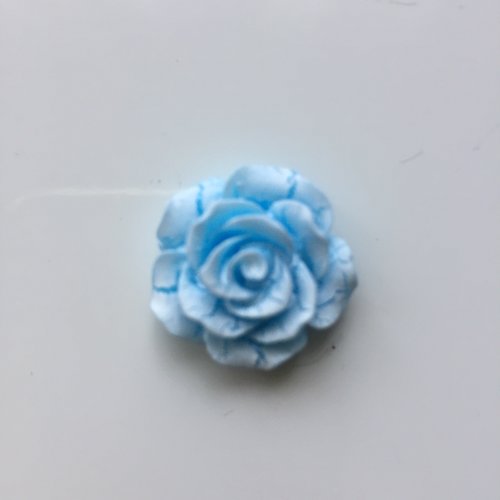 Rose en résine 20mm bleu et blanche