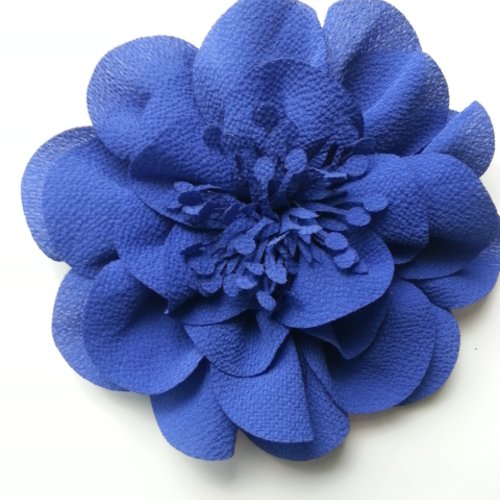 Grande fleur mousseline 10cm bleu roi royal
